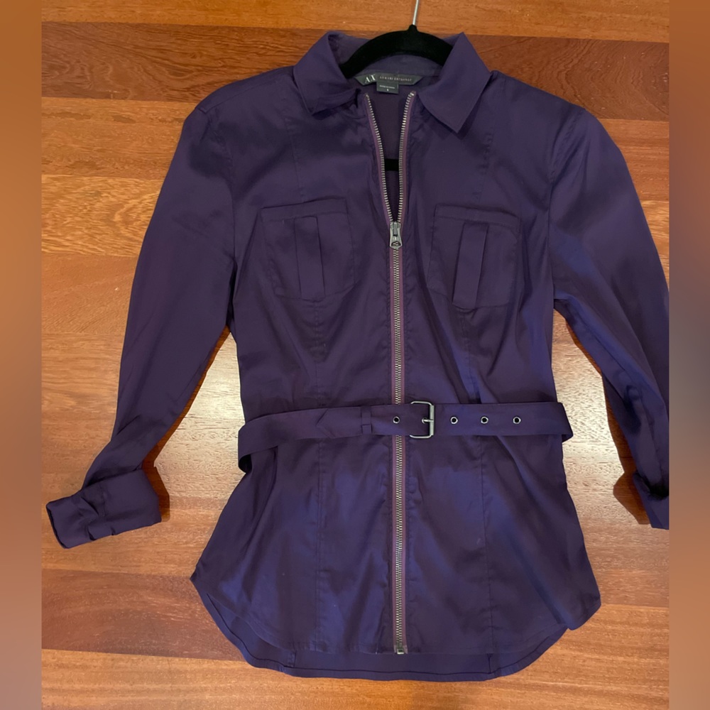 Armani Exchange Belted purple Shirt top women’s size S